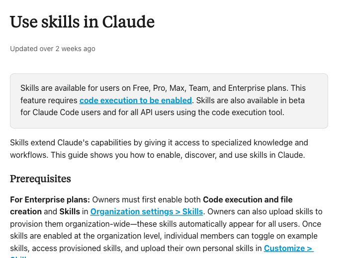 Официальная справка Claude о Skills