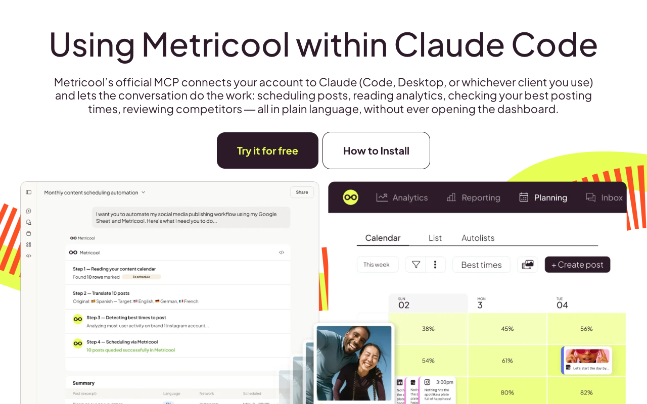 Страница Metricool о подключении к ИИ-ассистентам
