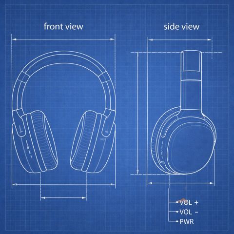 /blueprint: Чертёж на синей бумаге